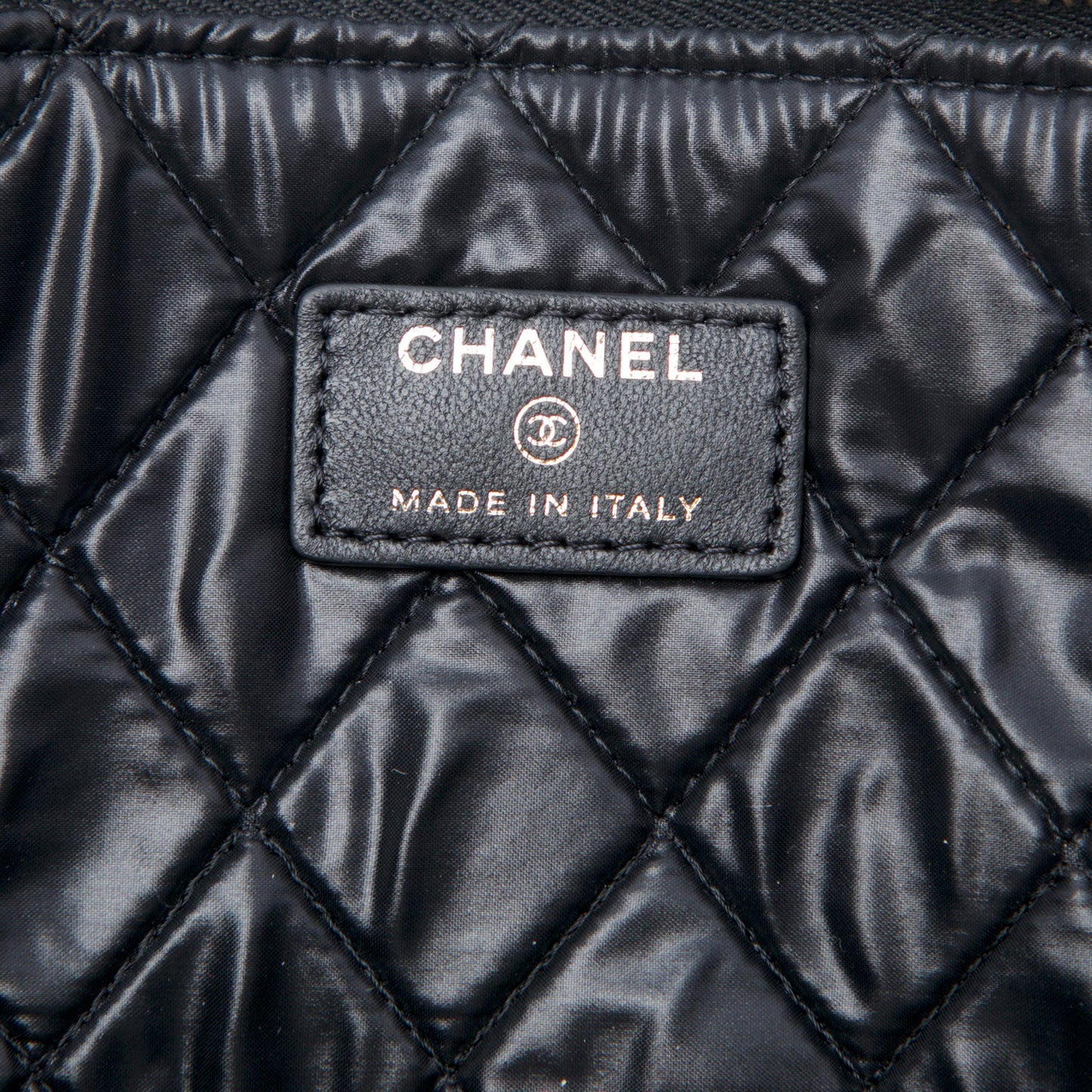 Chanel Large Bi Quilted Lambskin O Case Clutch
