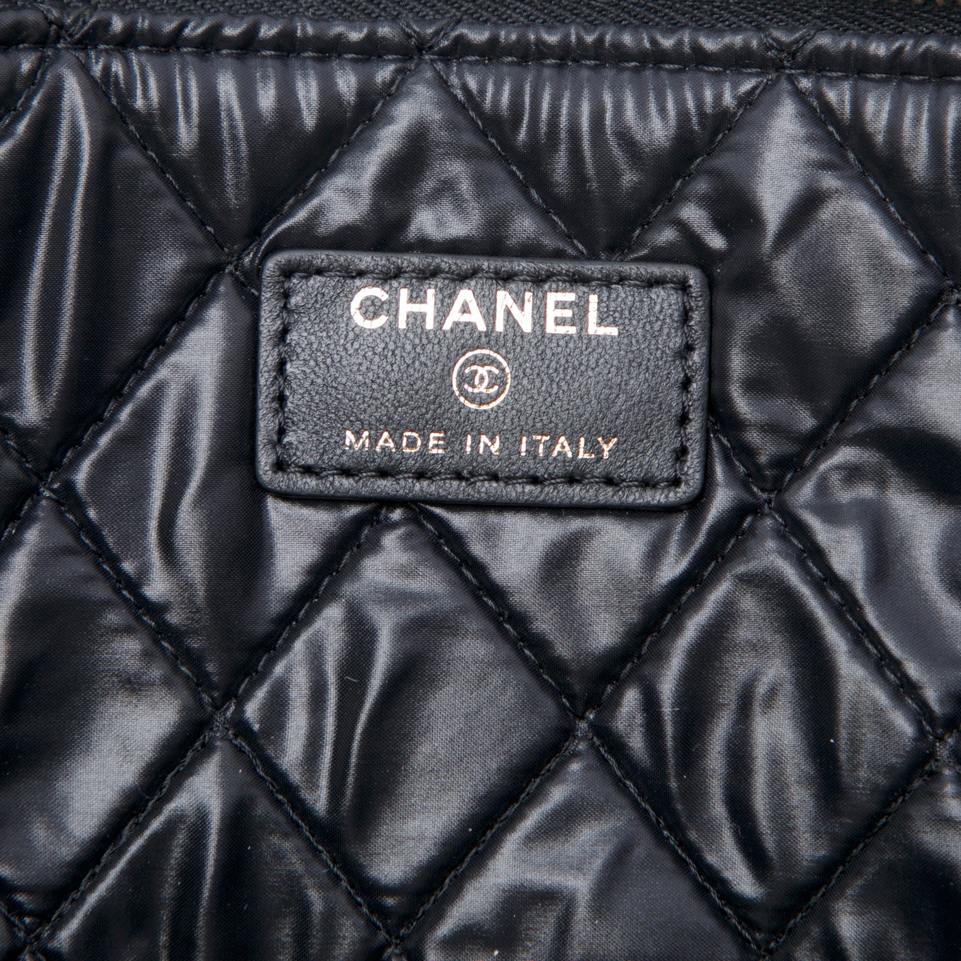 Chanel Large Bi Quilted Lambskin O Case Clutch