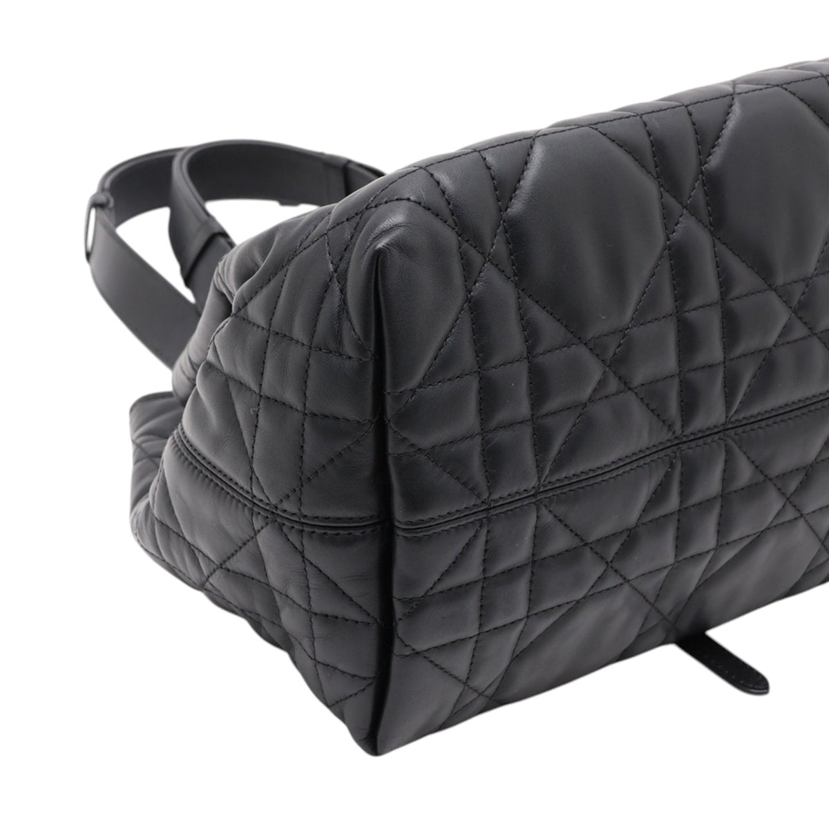 Dior Medium Macrocannage Calfskin Toujours Handbag — Black