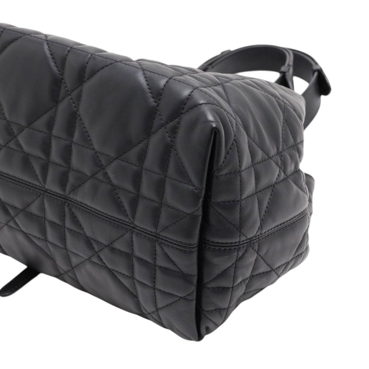 Dior Medium Macrocannage Calfskin Toujours Handbag — Black