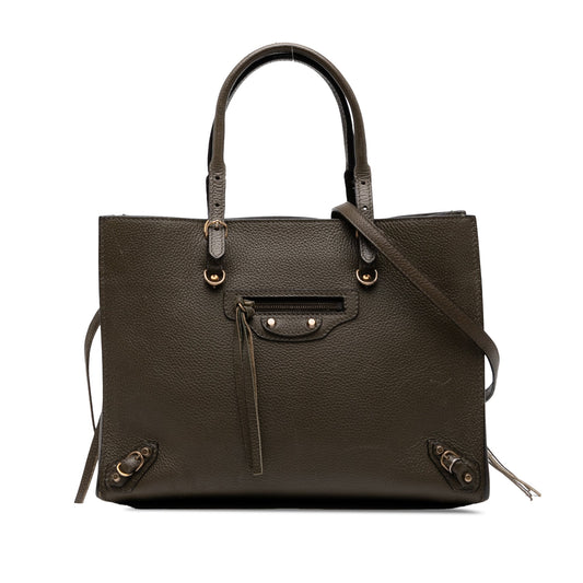 Balenciaga Veau Papier A6 Zip Around Satchel