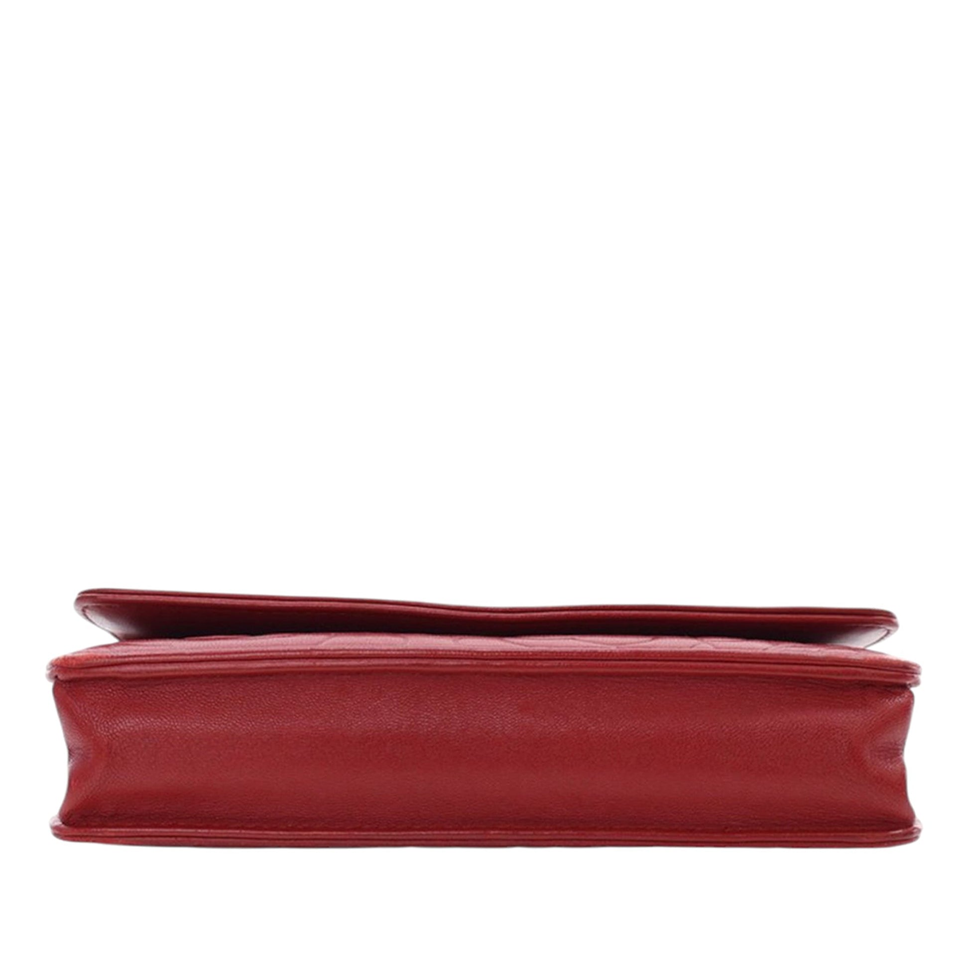 Chanel CC Embossed Lambskin Camellia Wallet On Chain