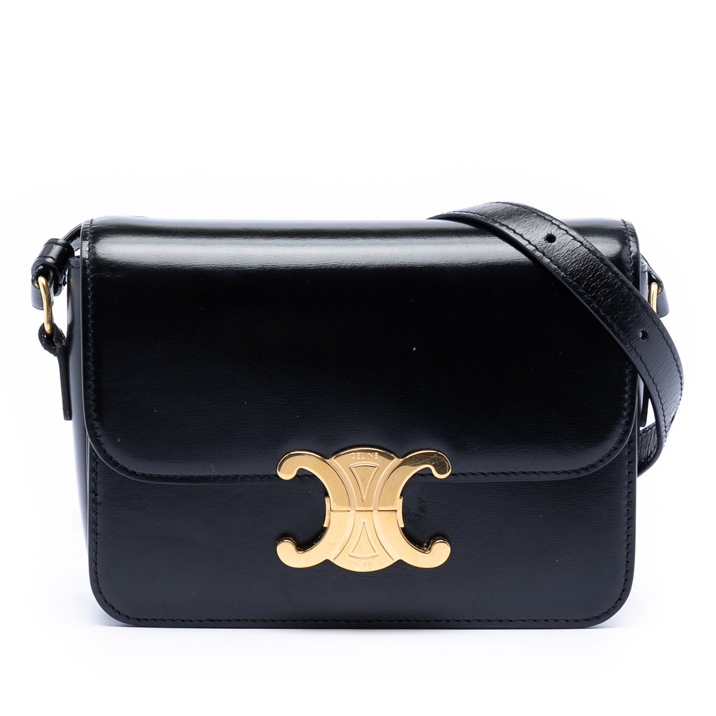 Celine Teen Shiny Calfskin Triomphe Crossbody