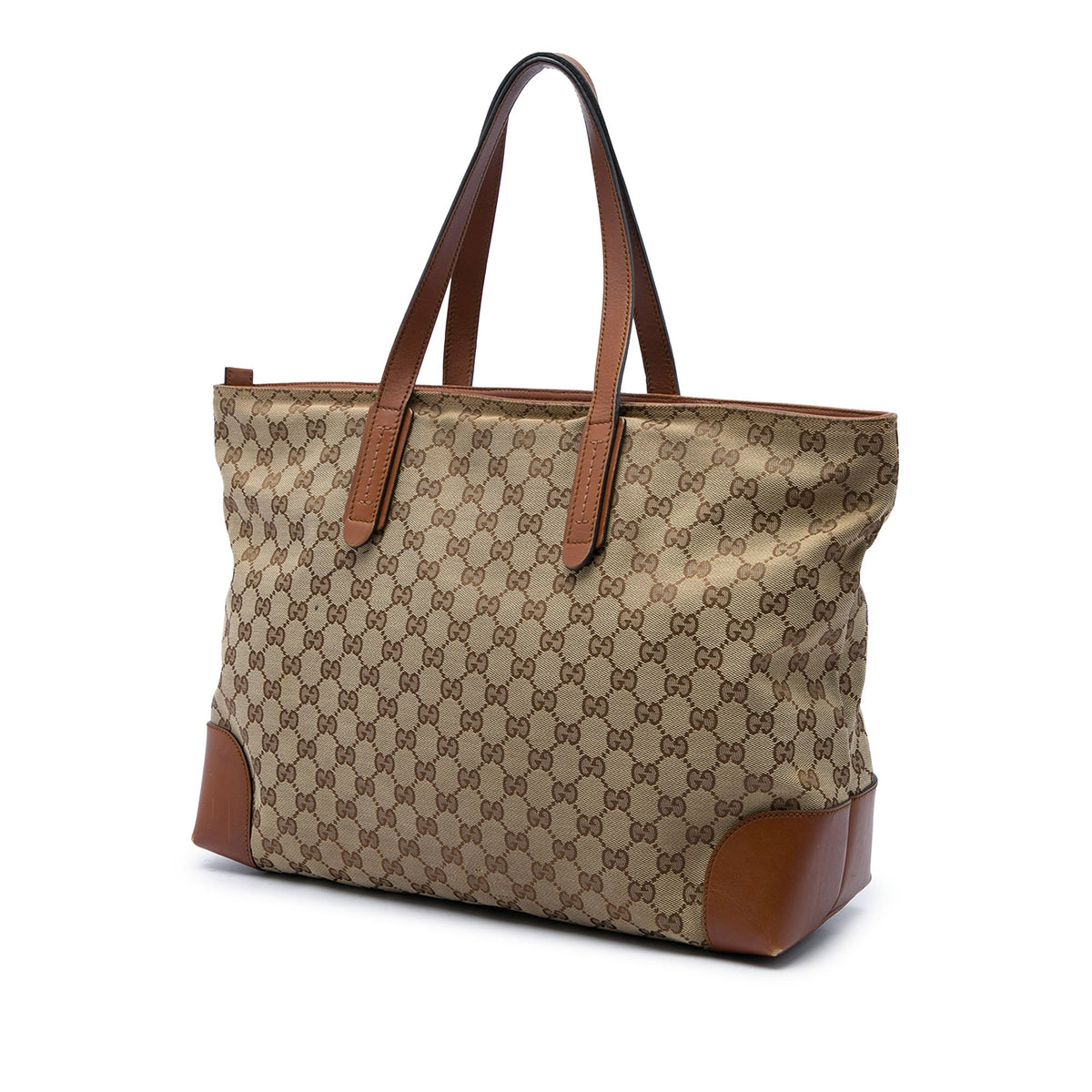 Gucci GG Canvas Web Tote — Beige