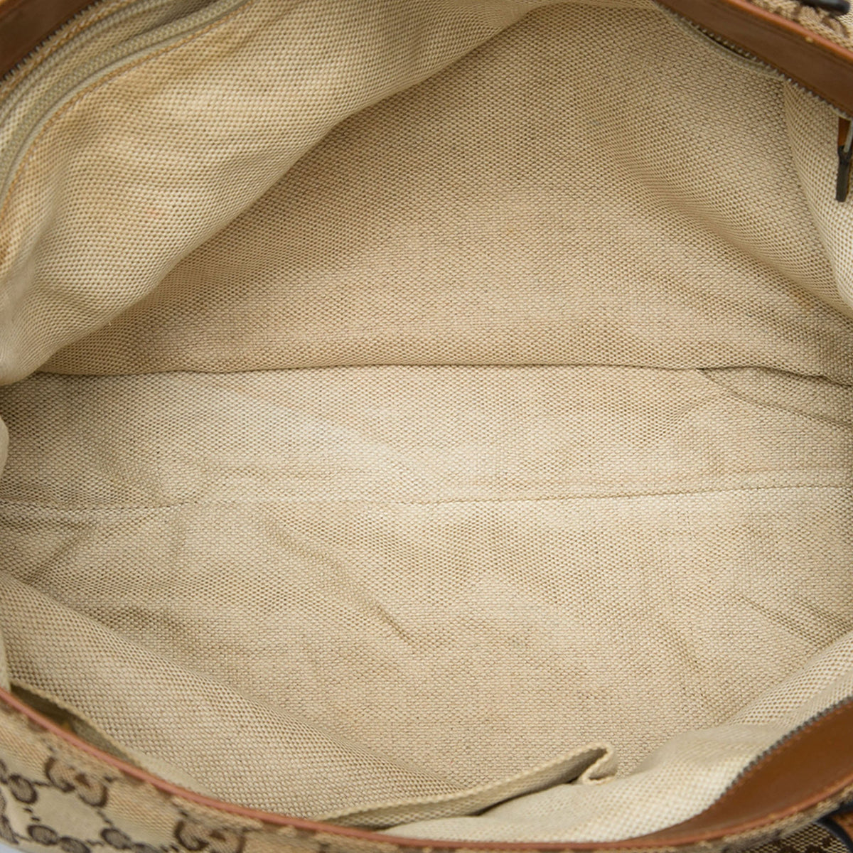 Gucci GG Canvas Web Tote — Beige