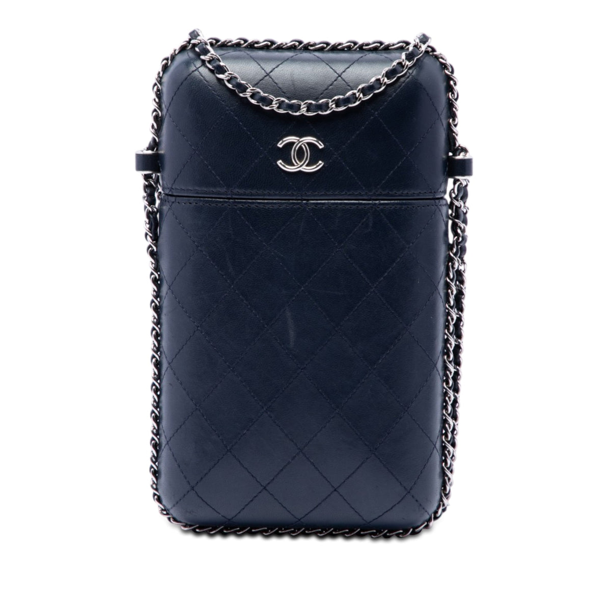 Chanel CC Quilted Lambskin Chain Around Phone Holder