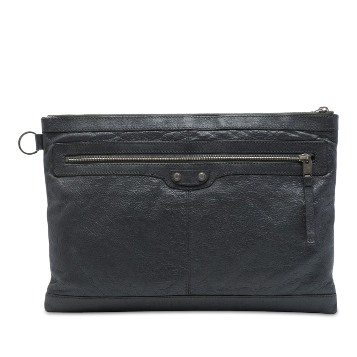 Balenciaga Lambskin Motocross Classic Clip Clutch L