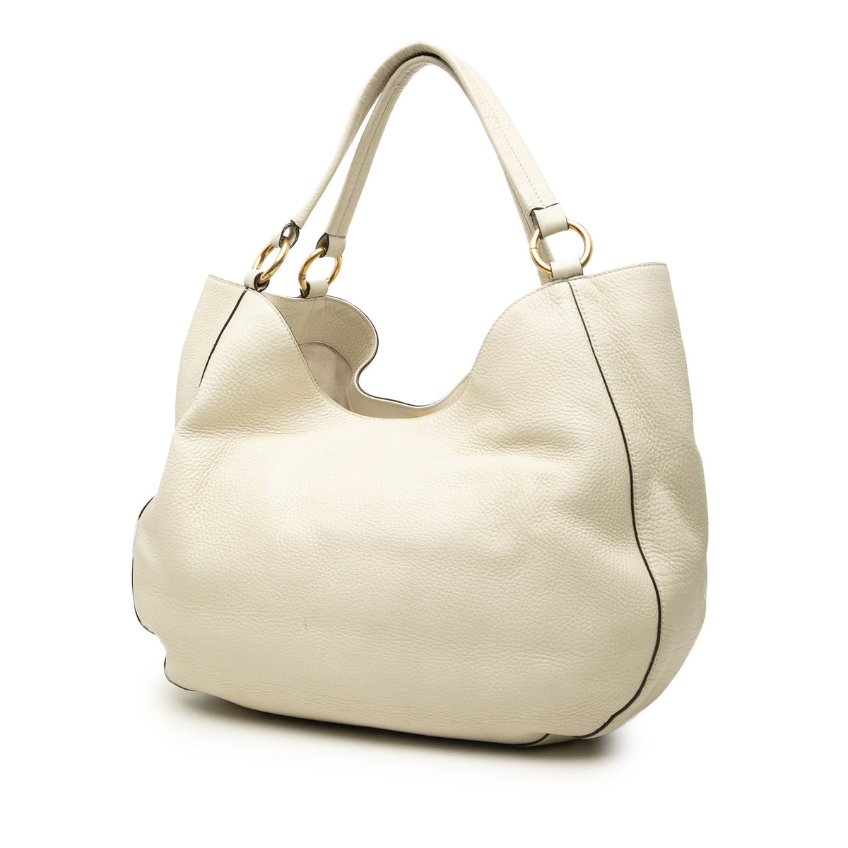 Gucci Medium Pebbled Calfskin Twill Tote