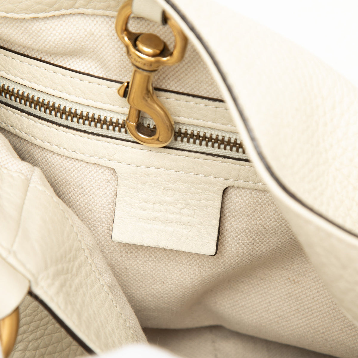 Gucci Medium Pebbled Calfskin Twill Tote