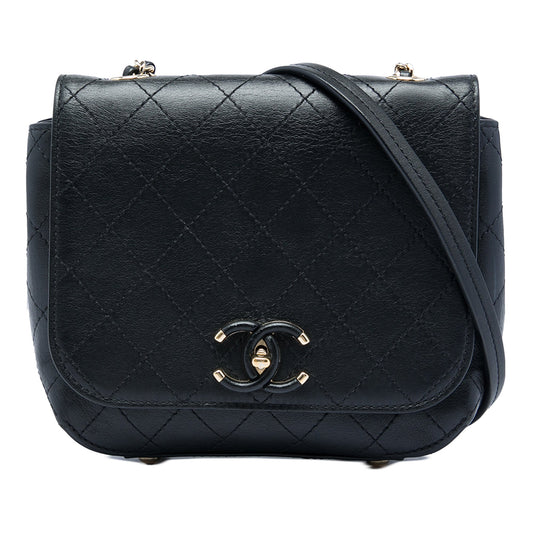 Chanel Small Stitched Calfskin Covered CC Flap
