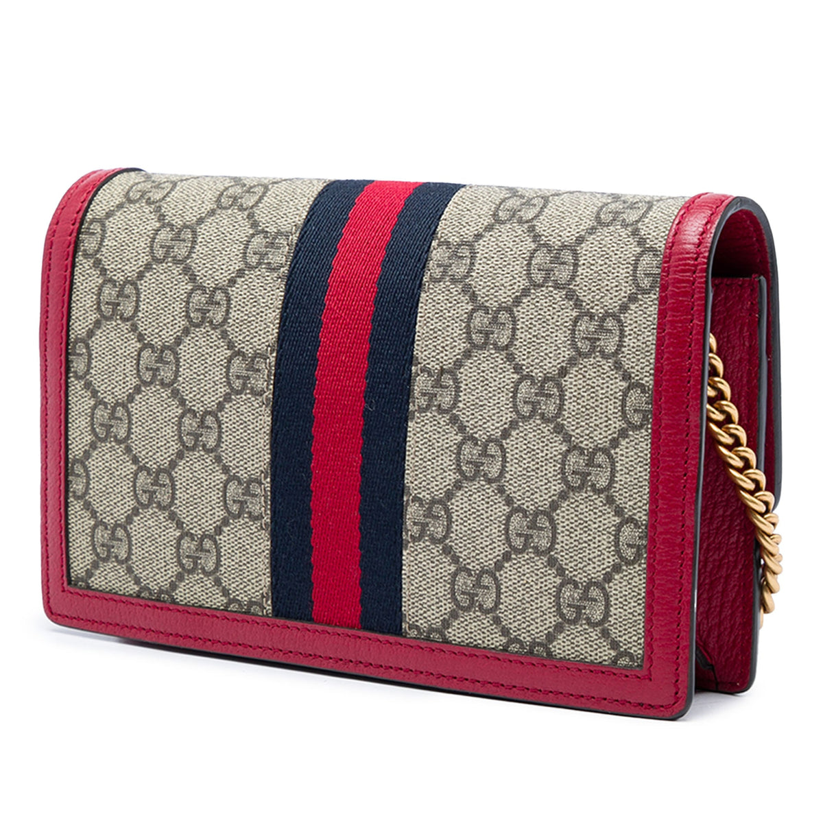 Gucci GG Supreme Queen Margaret Wallet on Chain — Beige