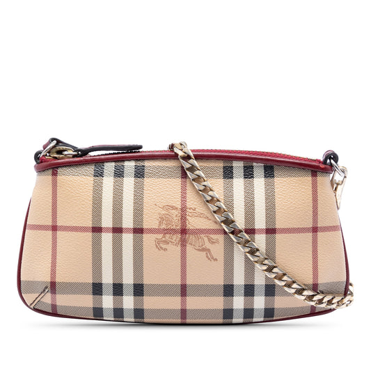 Burberry Haymarket Check Coated Canvas Clara Pochette
