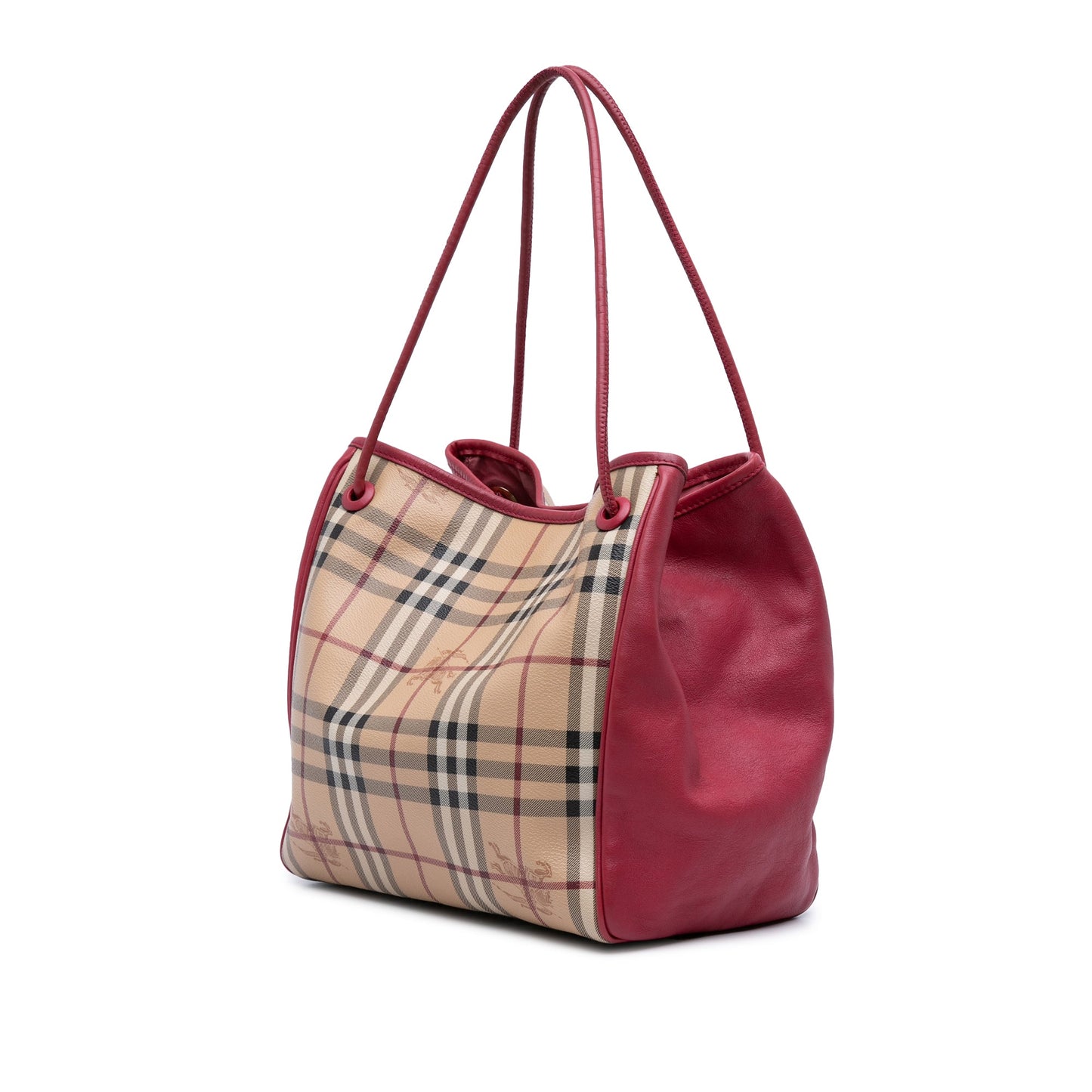 Burberry Small Haymarket Check Coated Canvas and Leather Canterbury Tote