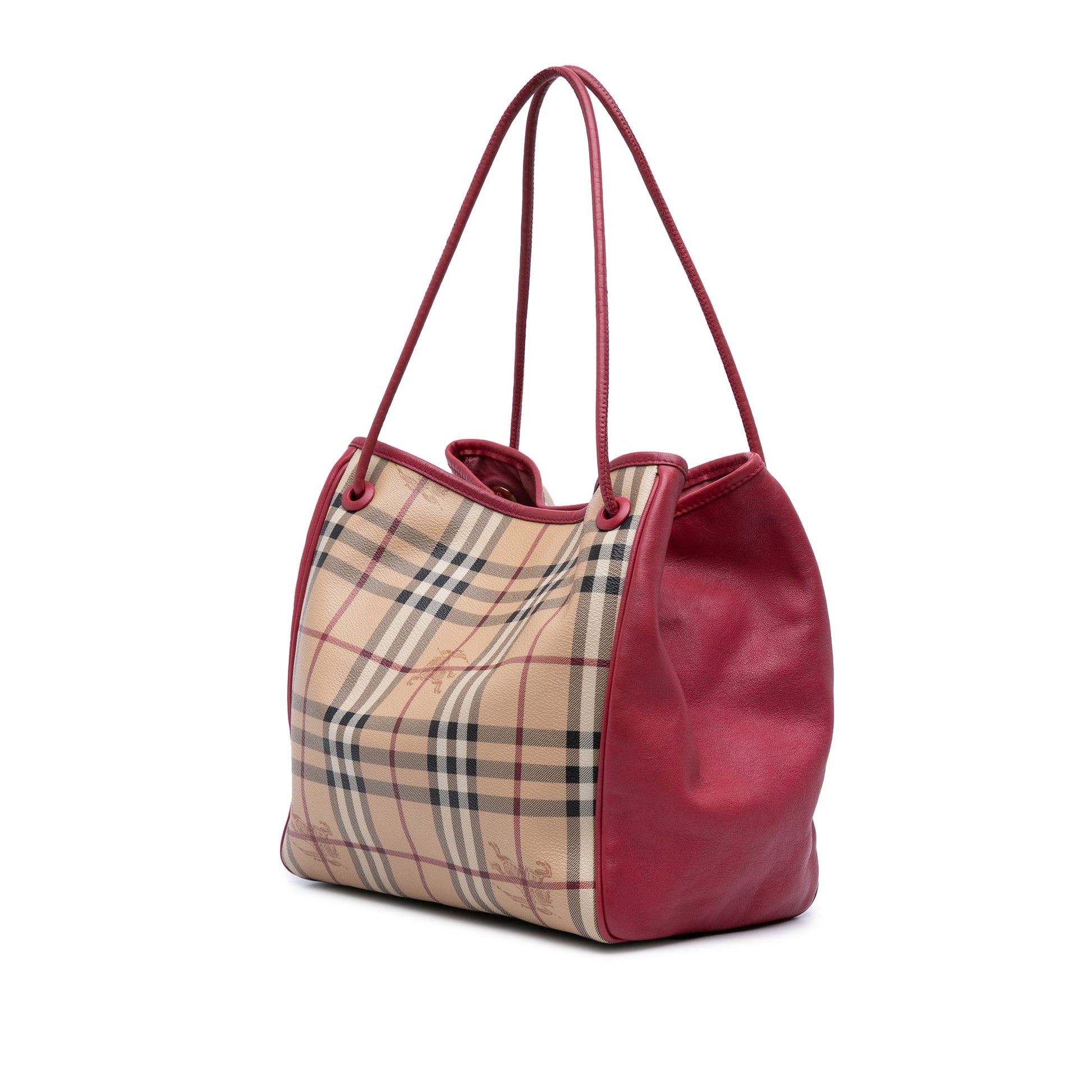 Burberry Small Haymarket Check Coated Canvas and Leather Canterbury Tote