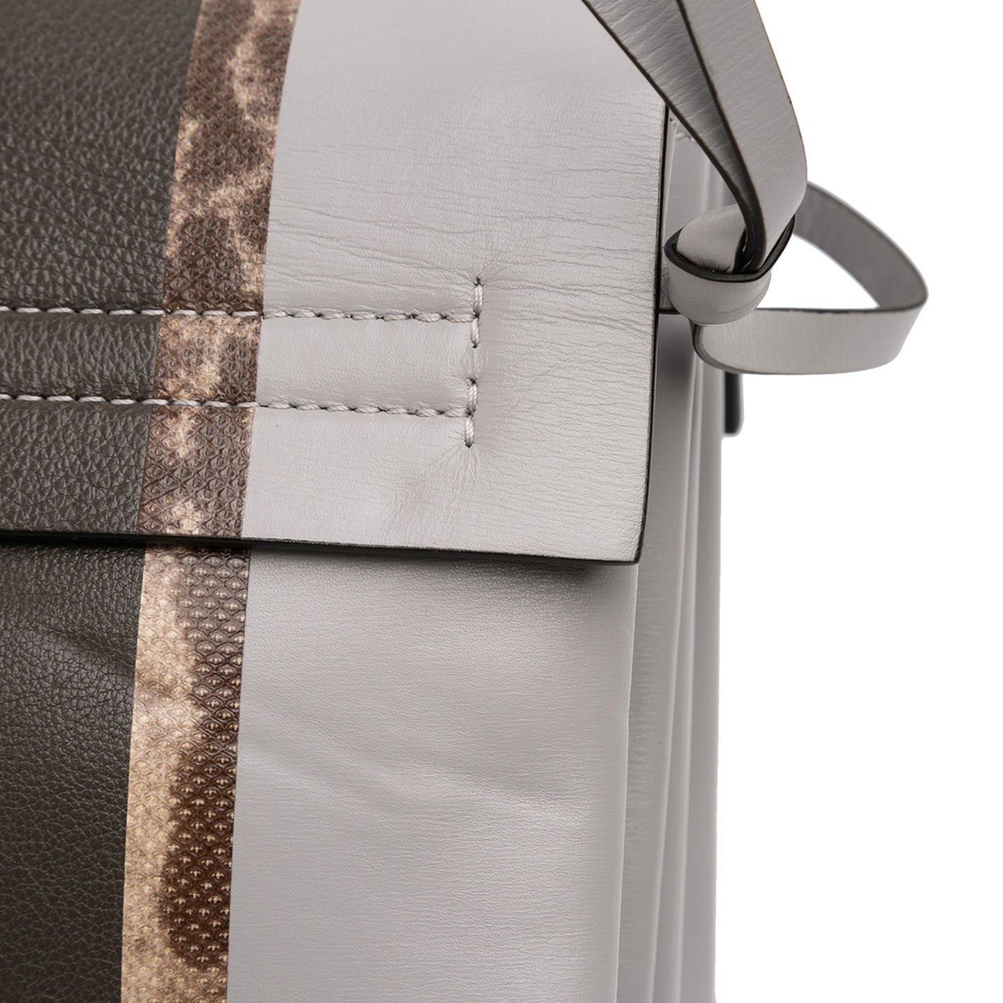 Valentino Small Watersnake Trimmed Colorblock Calfskin Vring Shoulder Bag