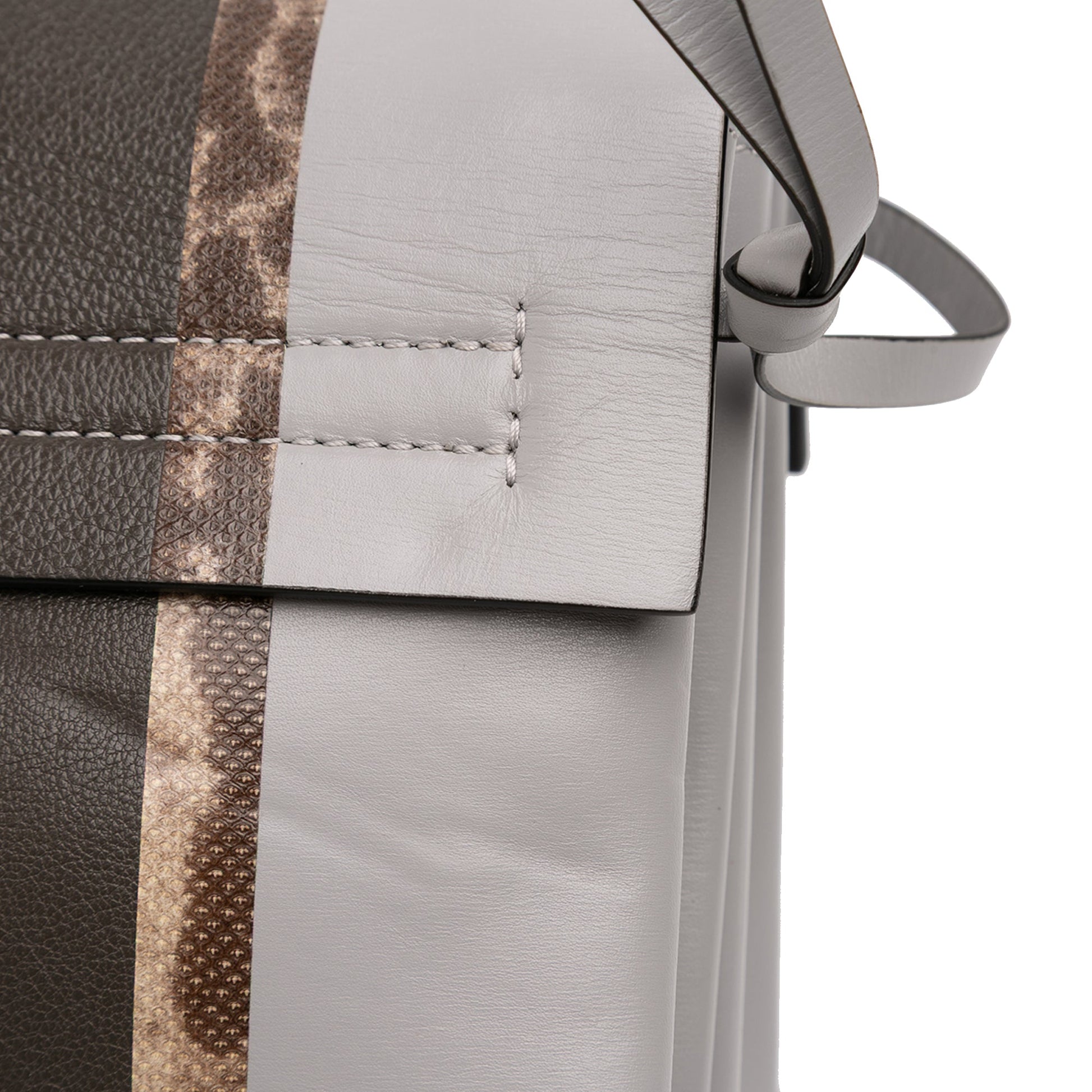 Valentino Small Watersnake Trimmed Colorblock Calfskin Vring Shoulder Bag