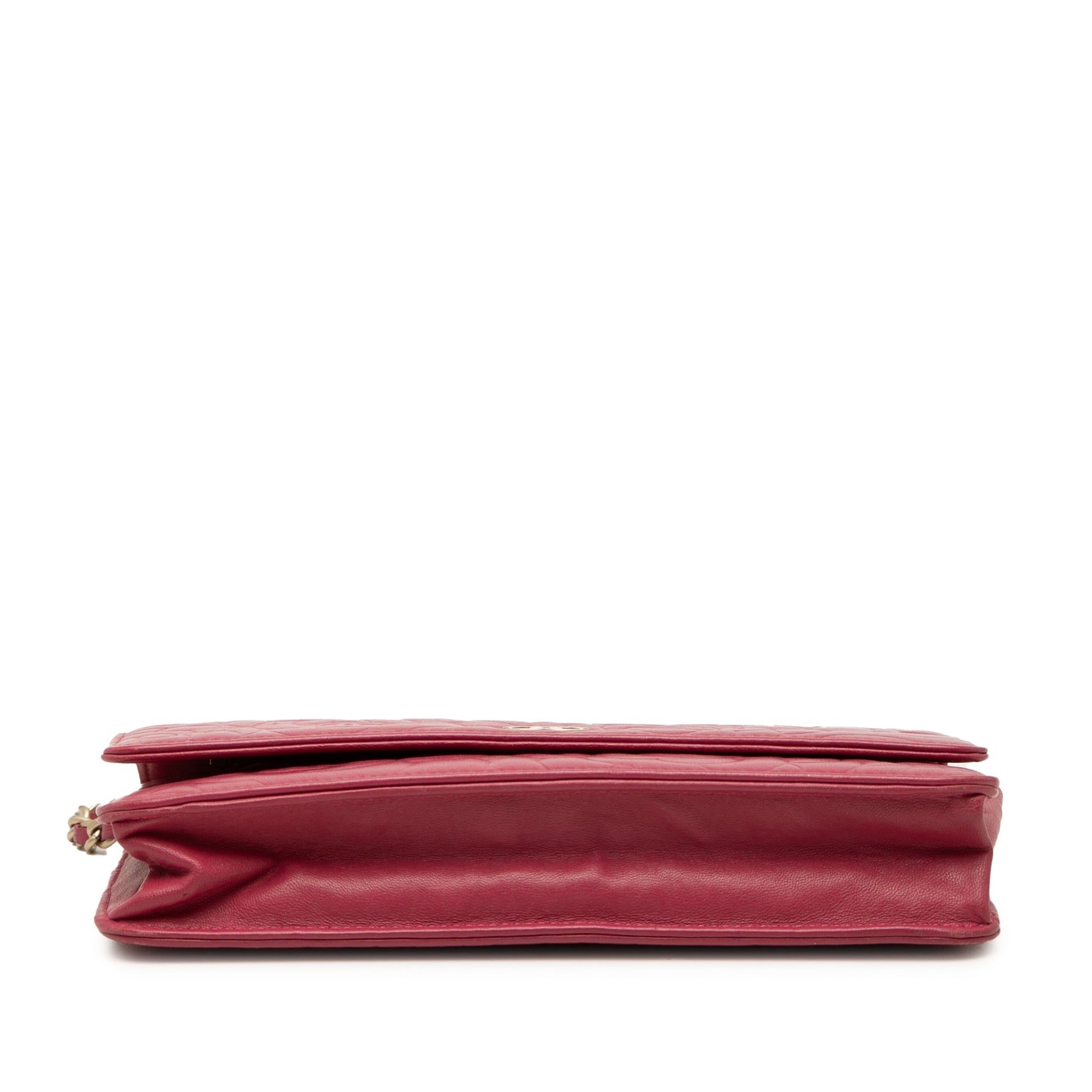 Chanel CC Embossed Lambskin Camellia Wallet On Chain