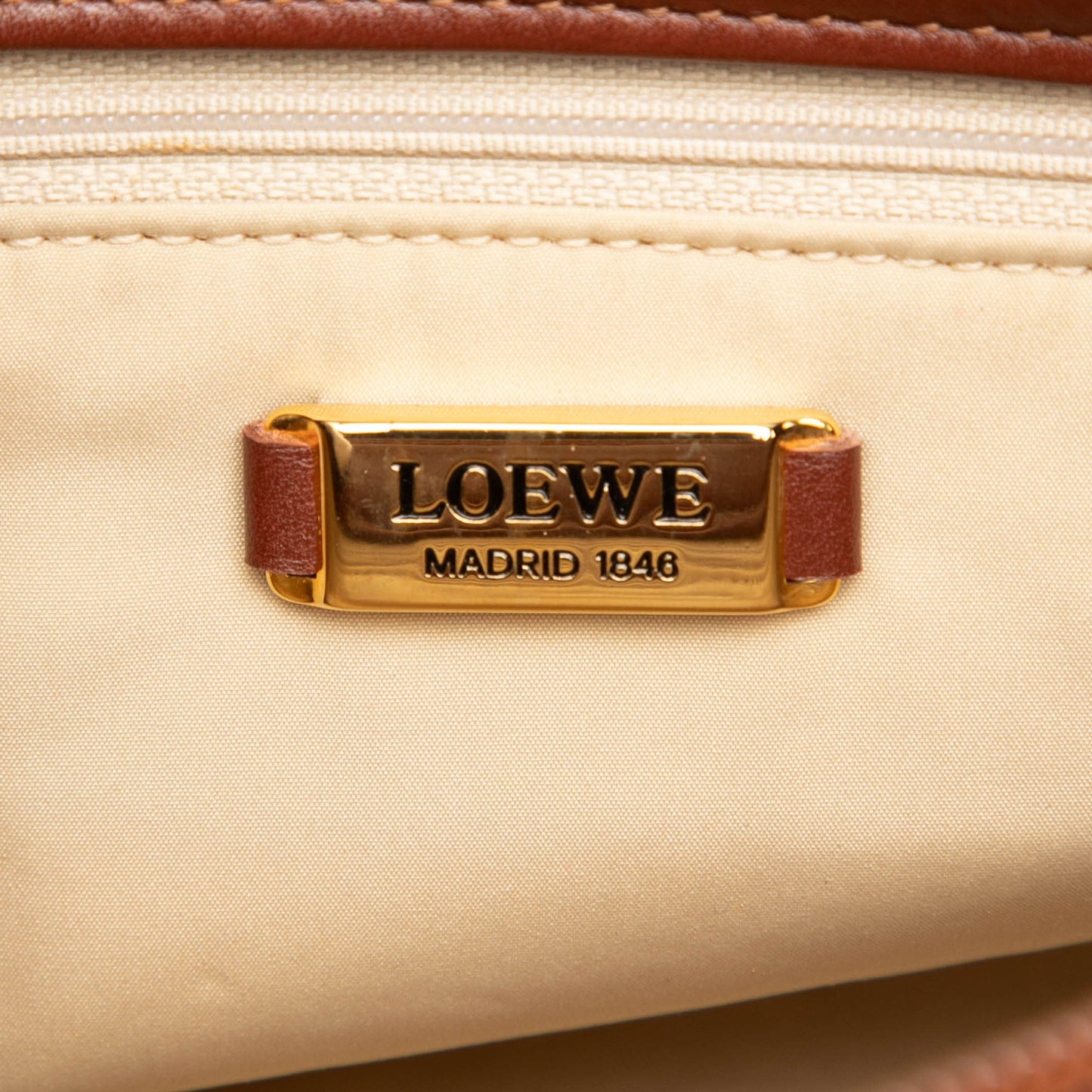 LOEWE Croc Embossed Leather Trimmed Mesh Anagram Satchel
