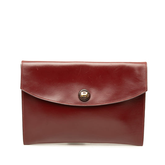 Hermès Box Calf Pochette Rio — Red
