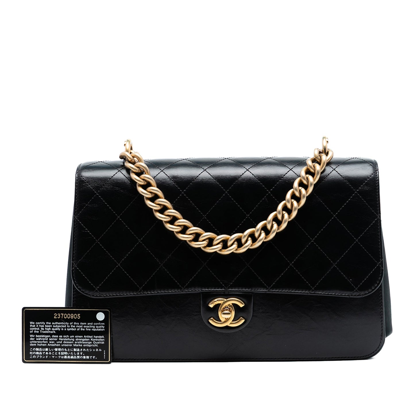 Chanel Paris Cosmopolite Aged Calfskin Straight Lined Flap