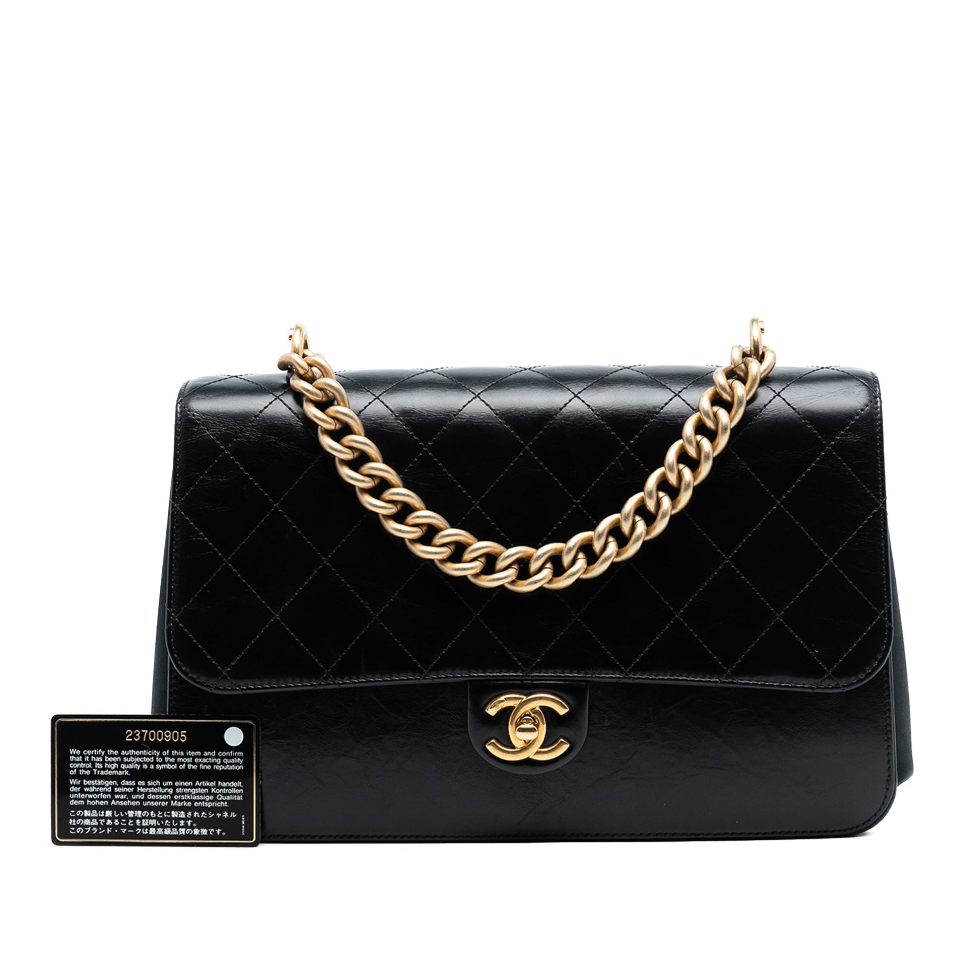 Chanel Paris Cosmopolite Aged Calfskin Straight Lined Flap
