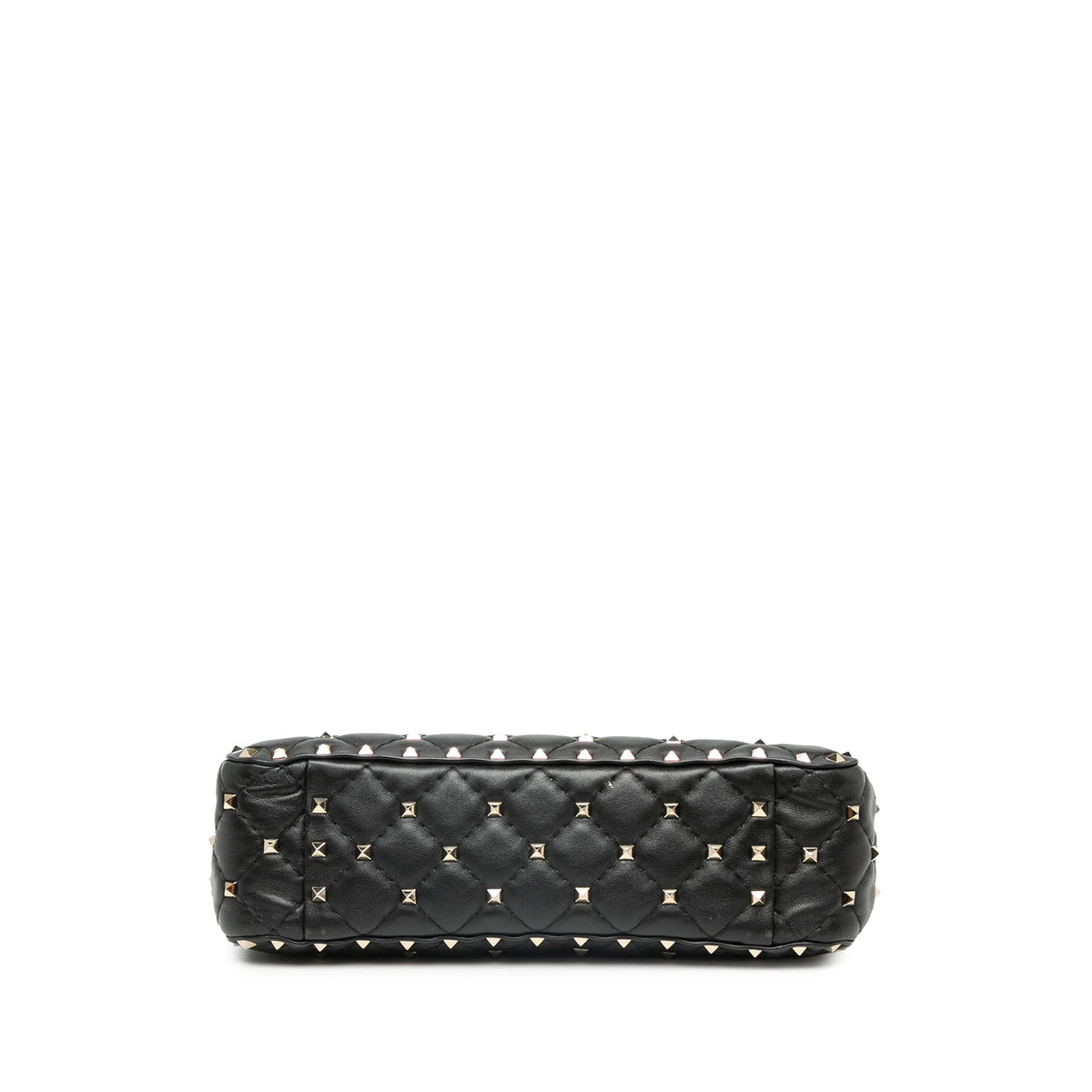Valentino Medium Lambskin VLTN Rockstud Spike Satchel — Black