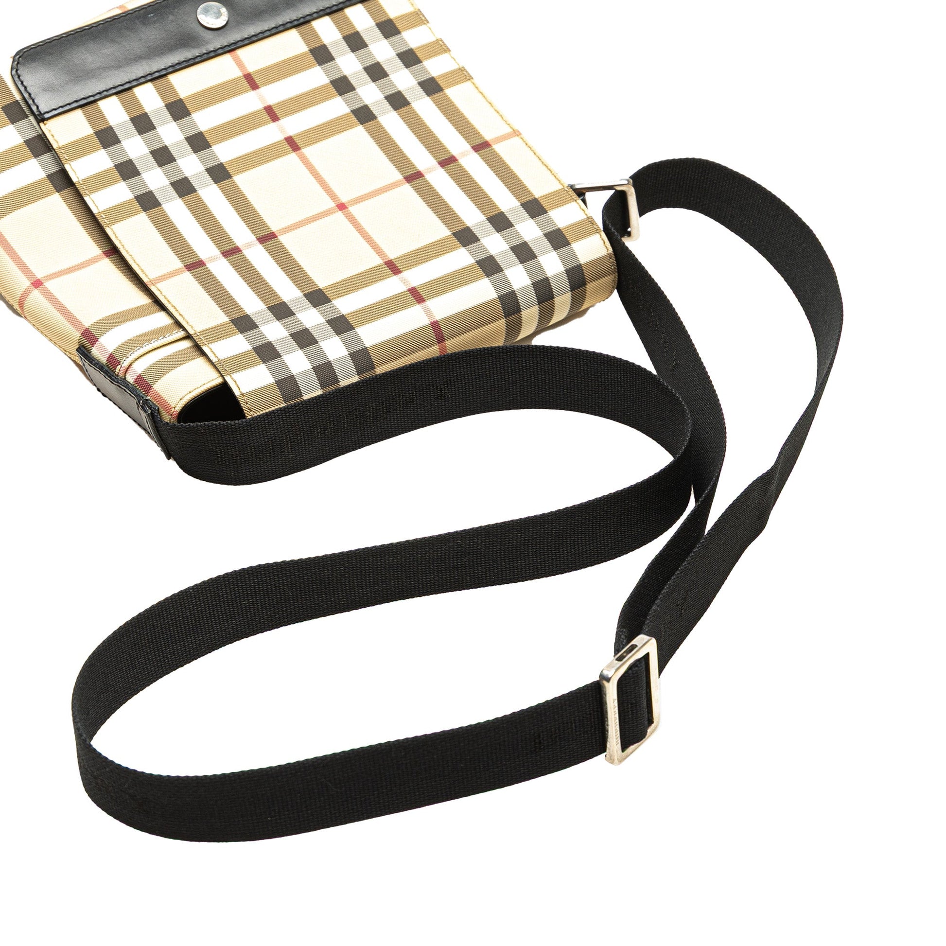 Burberry House Check Canvas Flap Crossbody