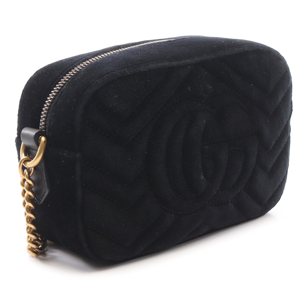 Gucci Mini GG Marmont Crystal Embellished Matelasse Velvet Crossbody