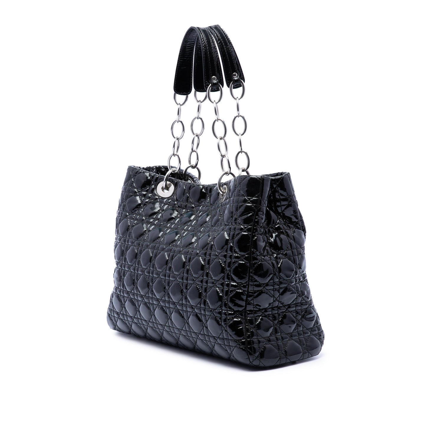 Dior Large Patent Cannage Lady Dior Soft Shopping Tote