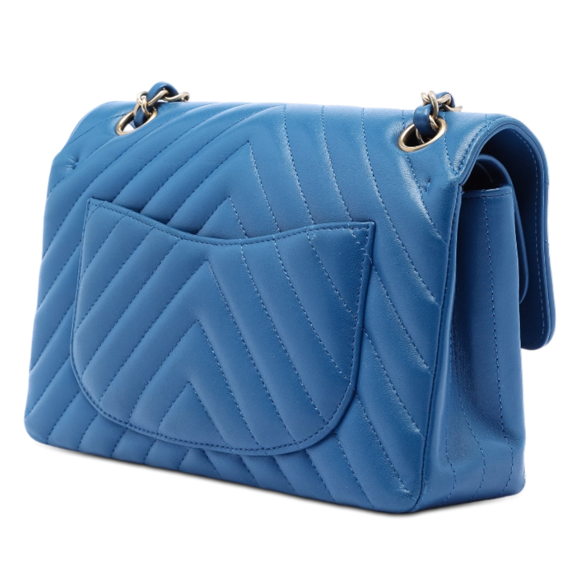 Chanel Small Classic Chevron Lambskin Double Flap