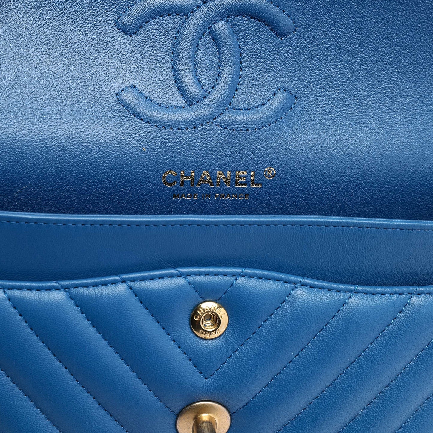 Chanel Small Classic Chevron Lambskin Double Flap