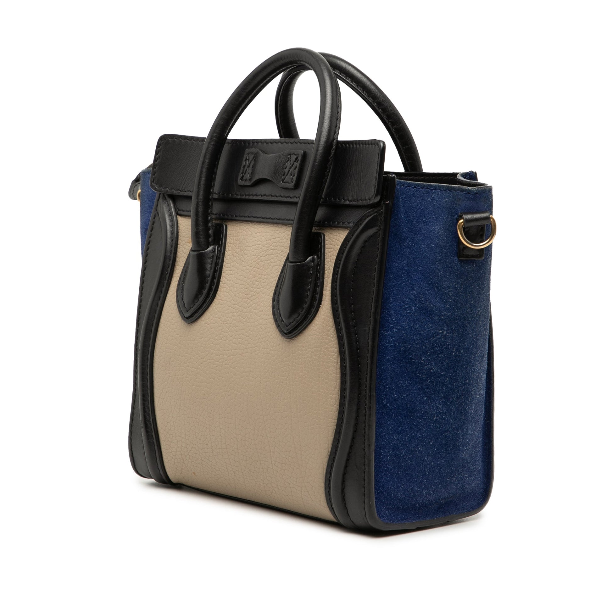 Celine Nano Tricolor Calfskin and Suede Luggage Tote