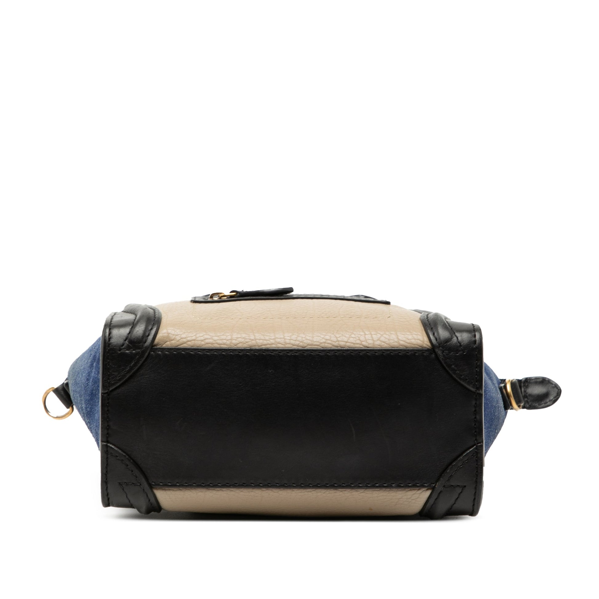 Celine Nano Tricolor Calfskin and Suede Luggage Tote