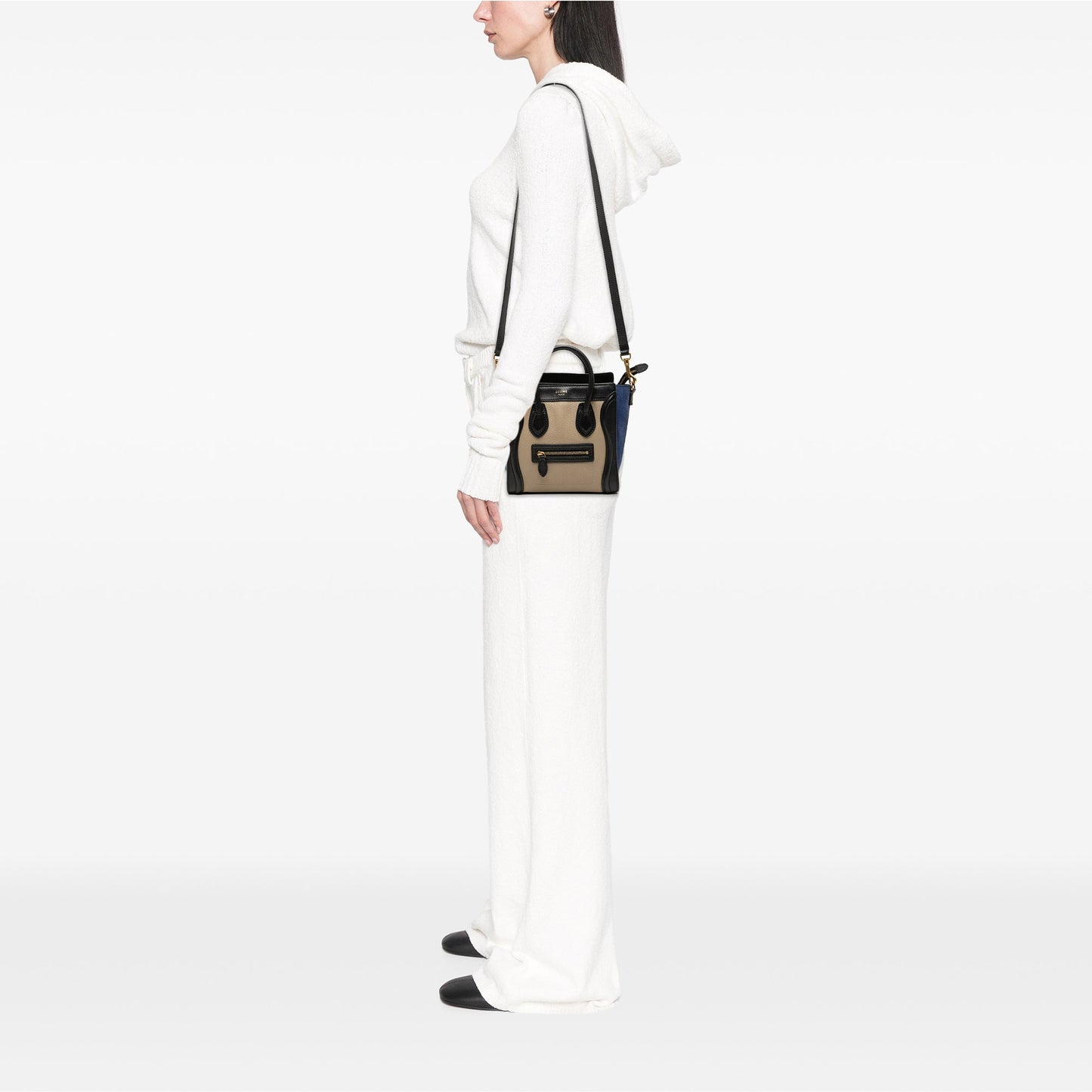 Celine Nano Tricolor Calfskin and Suede Luggage Tote