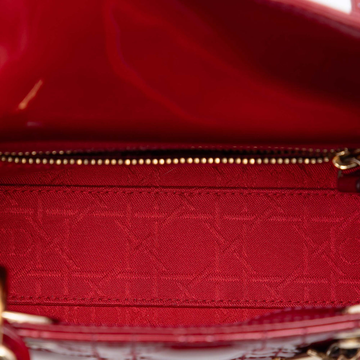 Dior Mini Patent Cannage Lady Dior
