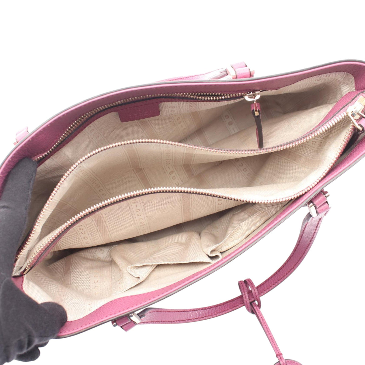 Gucci Grained Leather Interlocking G Tote