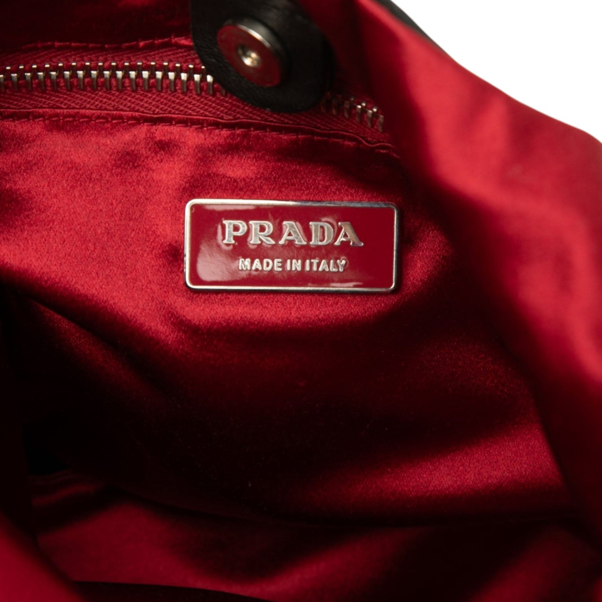 Prada Tessuto Beaded Handle Hobo