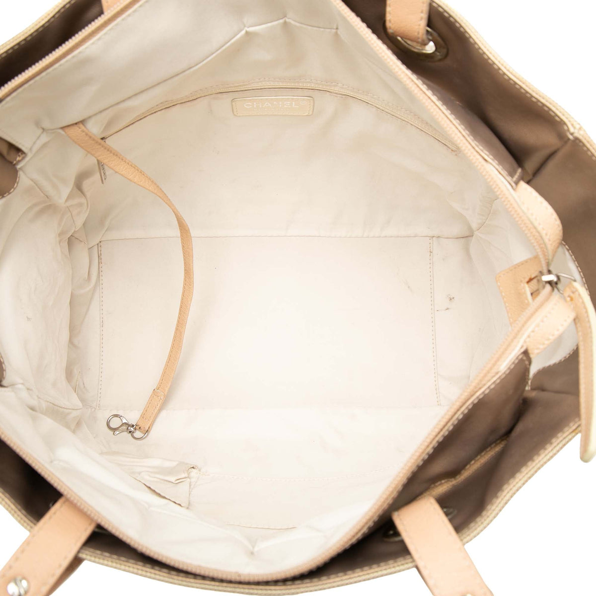 Chanel Large Quilted Coated Canvas Paris Biarritz Tote — Gold