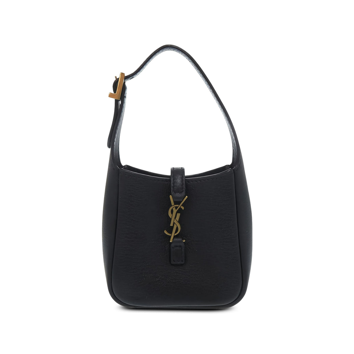 Saint Laurent Micro Grained Calfskin Supple Le 5 a 7 Handbag — Black