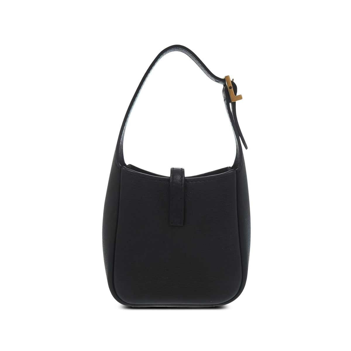 Saint Laurent Micro Grained Calfskin Supple Le 5 a 7 Handbag — Black