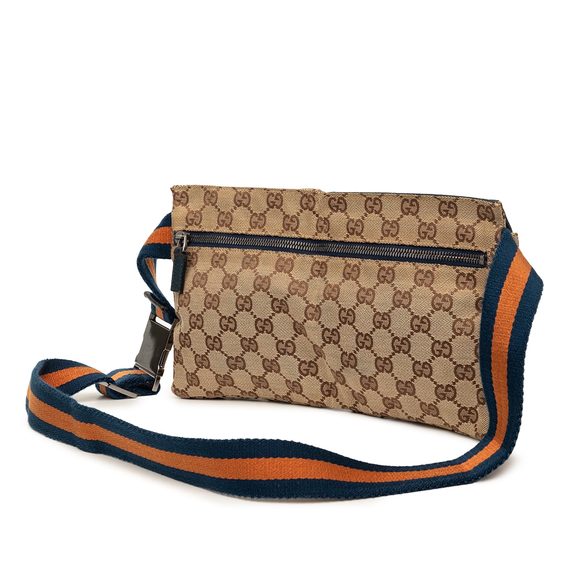 Gucci GG Canvas Web Double Pocket Belt Bag