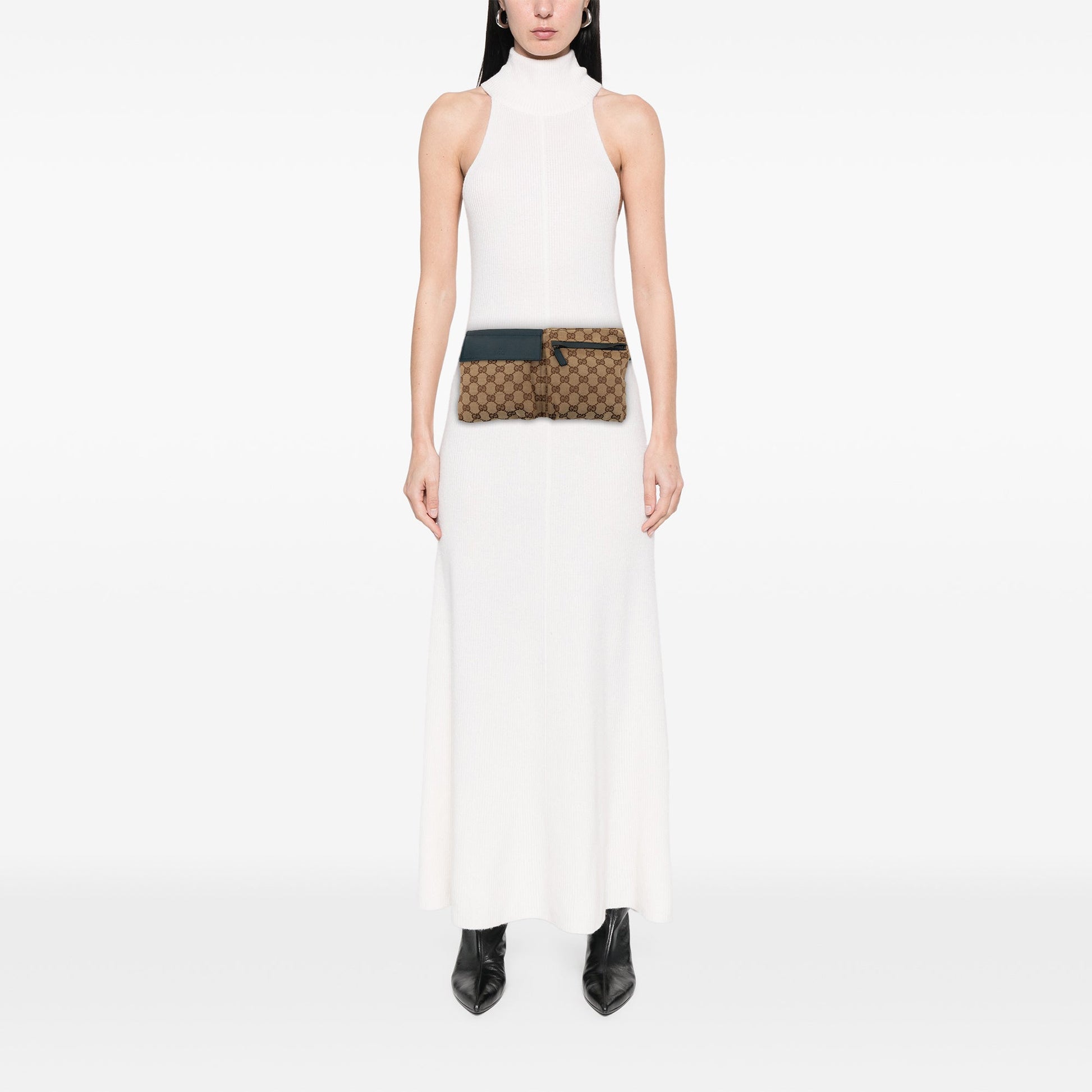 Gucci GG Canvas Web Double Pocket Belt Bag