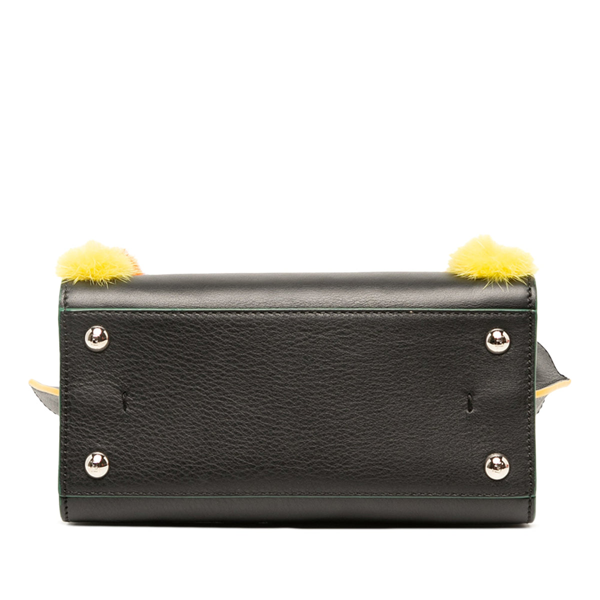 Fendi Mini Leather Pom Pom 3Jours Satchel — Black