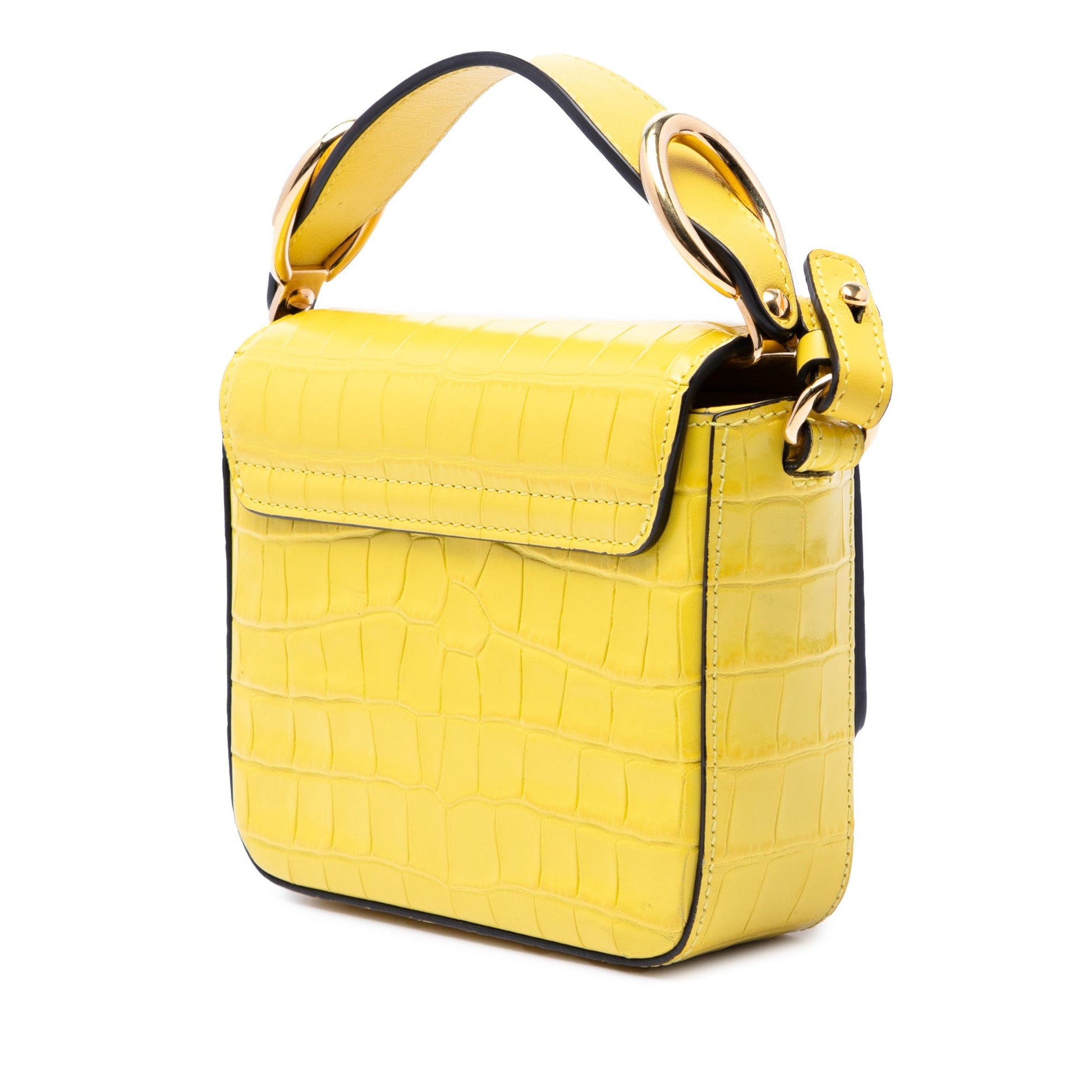 Chloé Mini Croc Embossed Calfskin C Satchel