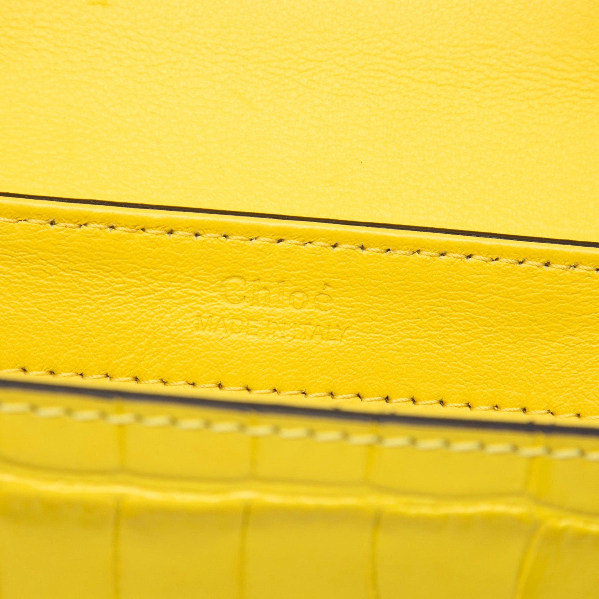 Chloé Mini Croc Embossed Calfskin C Satchel