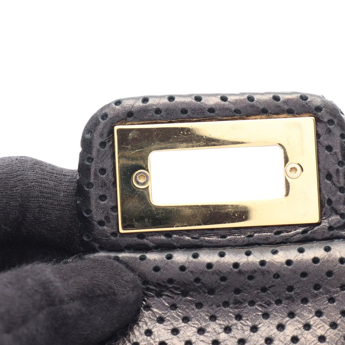 Chanel Medium Perforated Calfskin Reissue 2.55 Drill Flap — Black