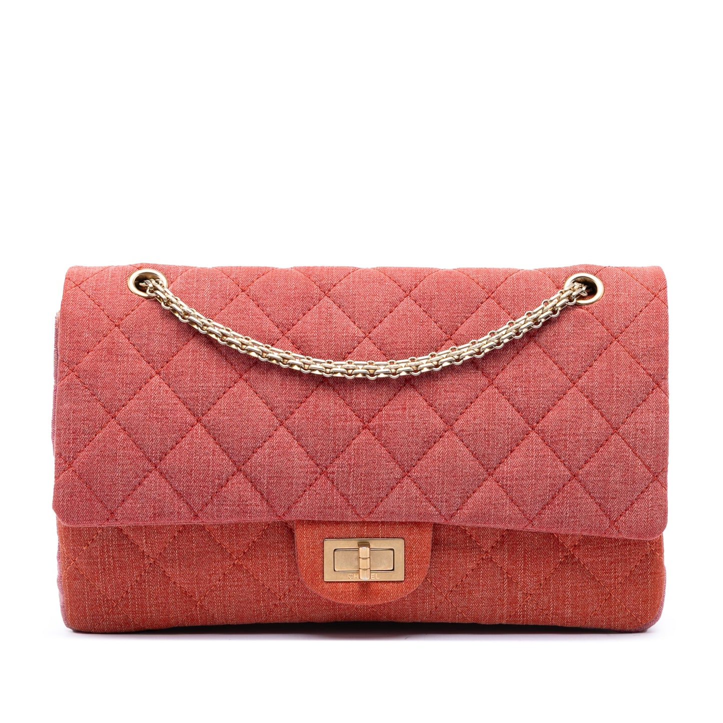Chanel Tricolor Quilted Denim Reissue 2.55 Double Flap 227
