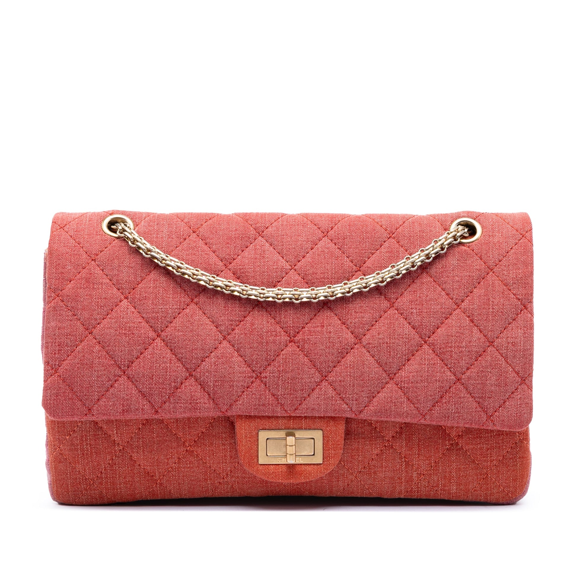 Chanel Tricolor Quilted Denim Reissue 2.55 Double Flap 227