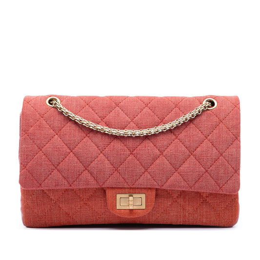 Chanel Tricolor Quilted Denim Reissue 2.55 Double Flap 227