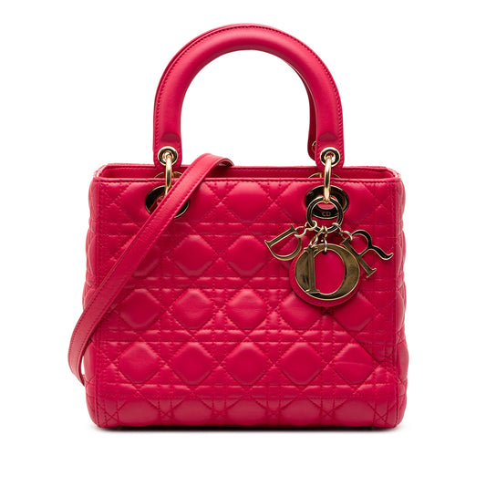 Dior Medium Lambskin Cannage Lady Dior